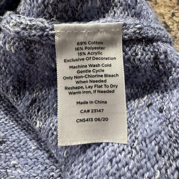 T by Talbots Sweater Minimalist Coastal Sporty Casual Streetwear Stripe Blue XL - Picture 4 of 5